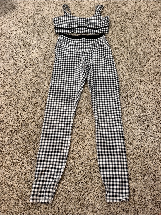 JoyLab Pants - Joy Lab High-Waist Leggings Xs with Tank/bra Medium - Black/White